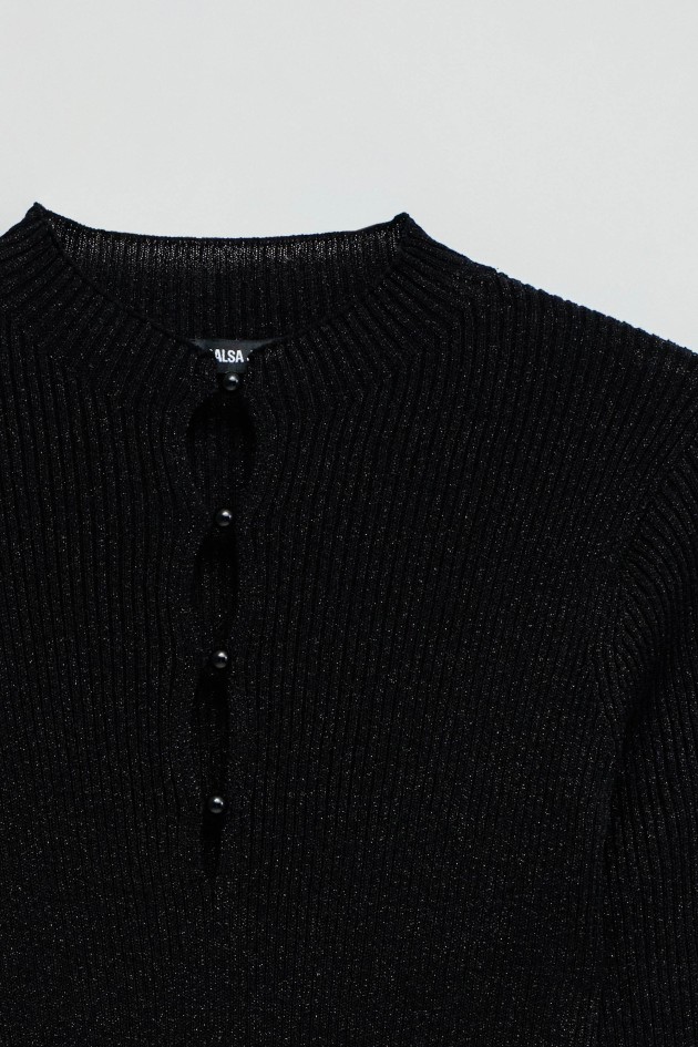 GLÄNZENDER STRICKPULLOVER