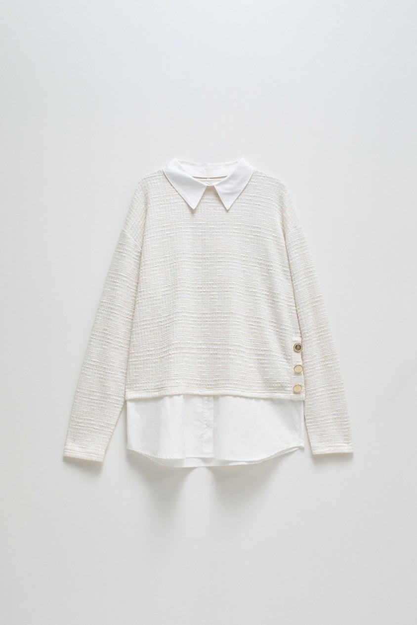 SWEATER COMBINED WITH SHIRT