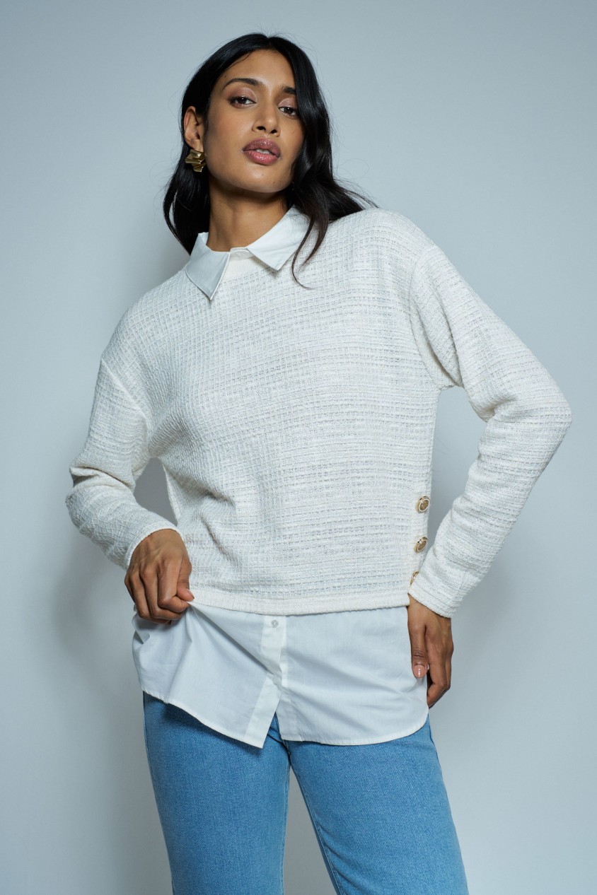 SWEATER COMBINED WITH SHIRT