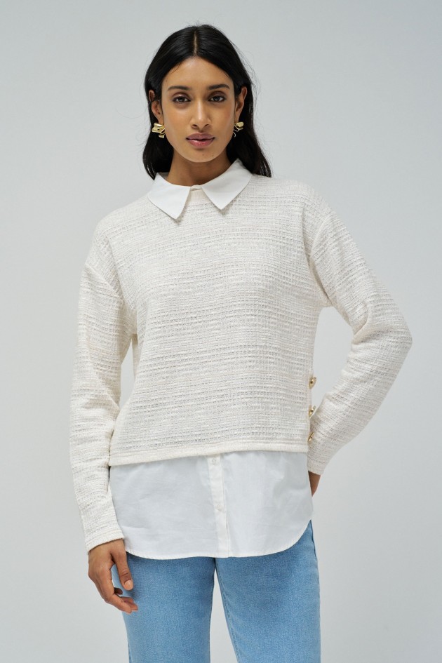 SWEATER COMBINED WITH SHIRT