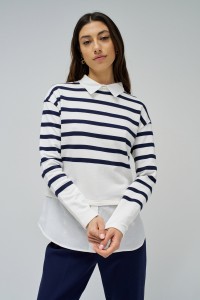 COMBINED SWEATER WITH SHIRT