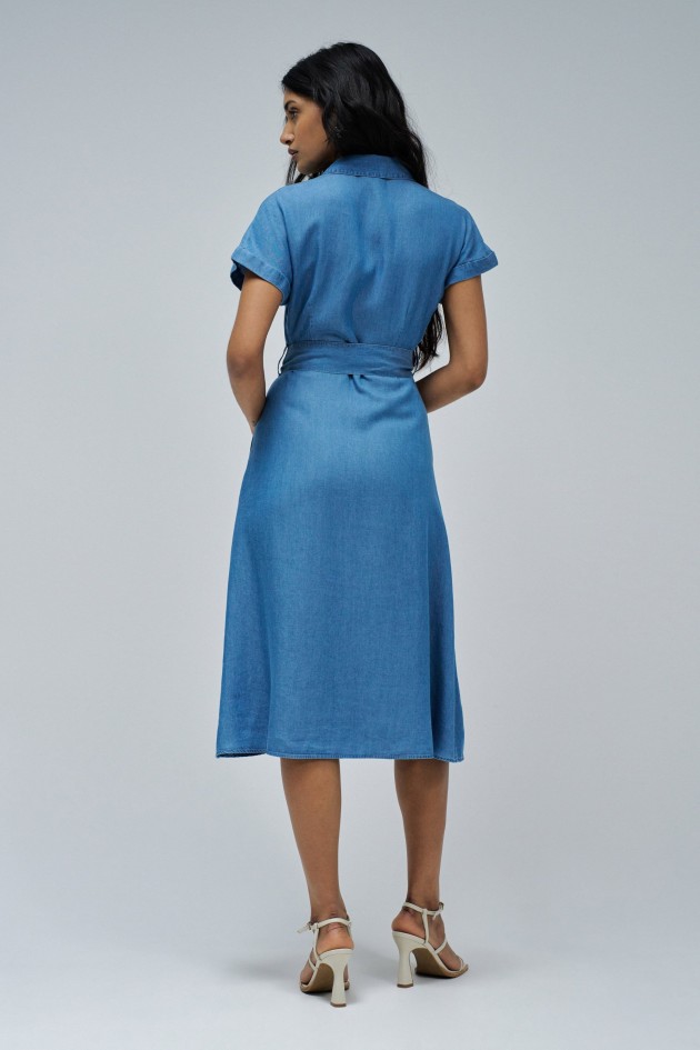 VESTIDO MIDI EN LIGHTDENIM