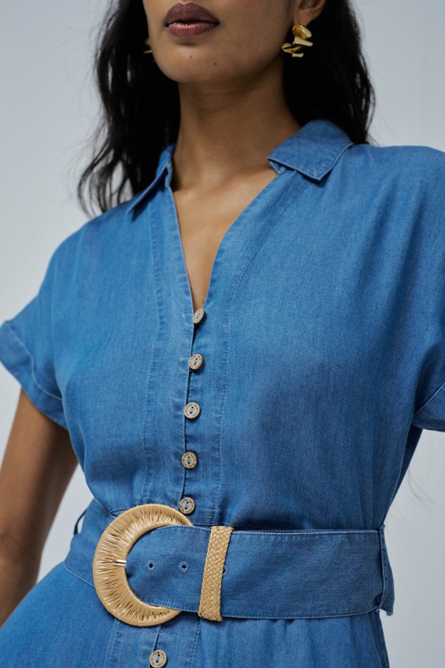 VESTIDO MIDI EN LIGHTDENIM