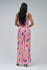 STRAIGHT TROUSERS IN FLORAL FABRIC