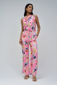 STRAIGHT TROUSERS IN FLORAL FABRIC