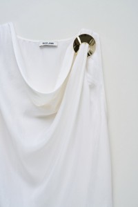 DRAPED TOP WITH METALLIC DETAIL