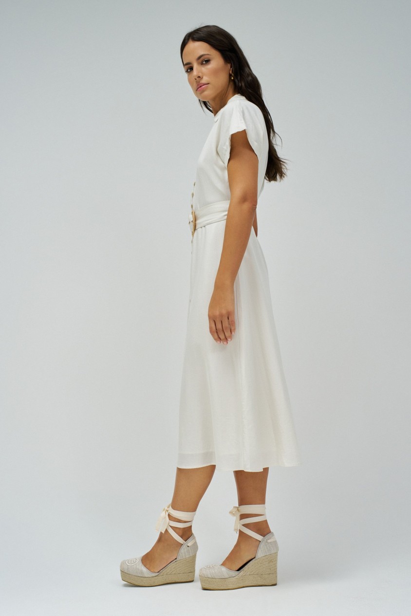 Robe Légère Femme Salsa - Taille M - Blanc - Microfibre - Sans Manches - Idéale Soirée Ou Voyage