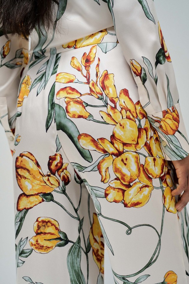 PANTALONS DROITS EN TISSU