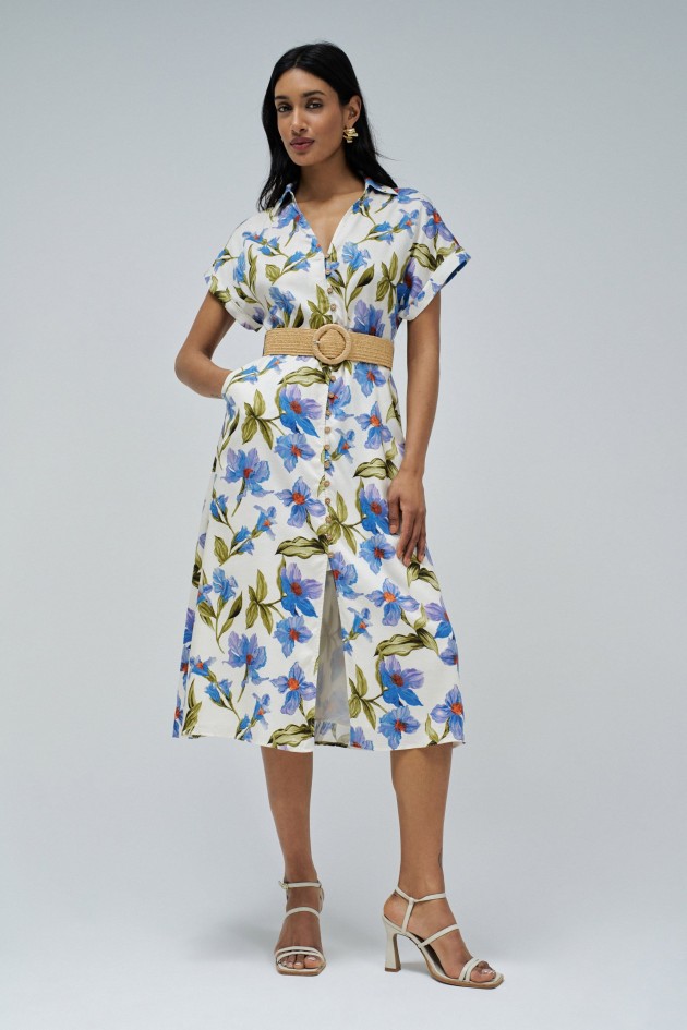 ROBE CHEMISIER À MOTIF FLORAL