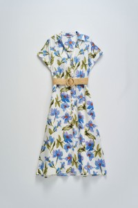 SHIRT DRESS WITH FLORAL PATTERN