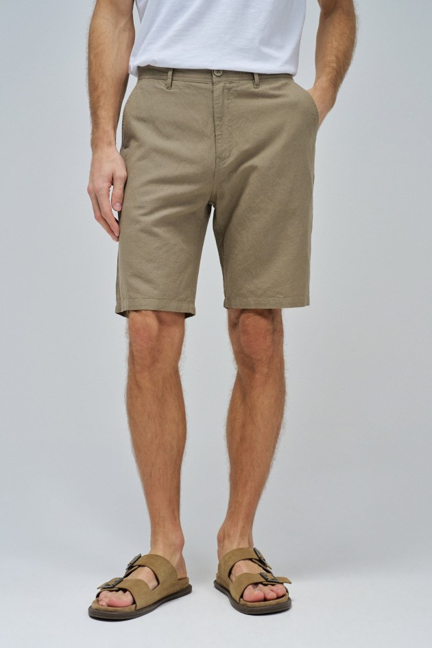 SHORTS EN MLANGE DE LIN