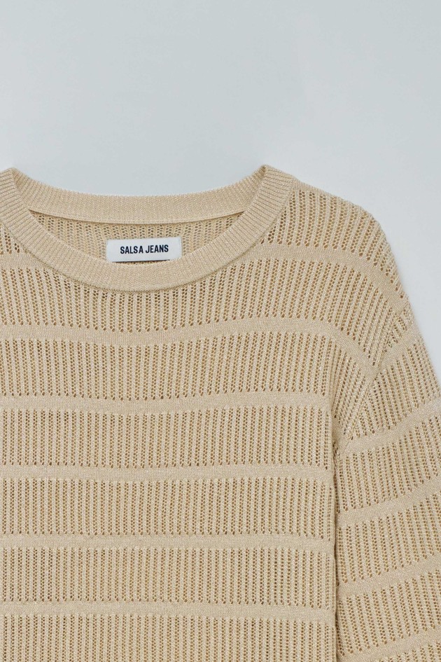 STRICKPULLOVER MIT GLANZ