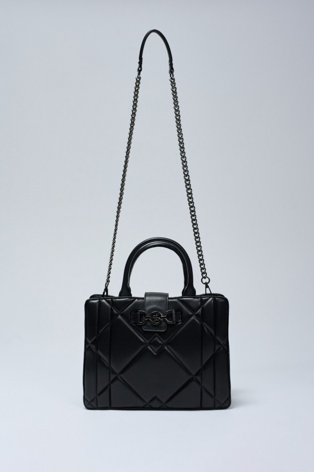 PADDED TOTE BAG LEATHER EFFECT