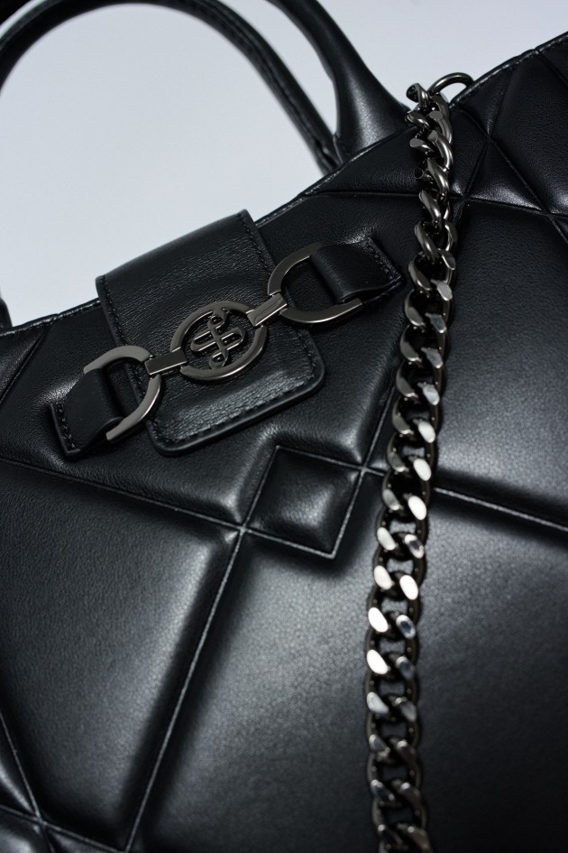 PADDED TOTE BAG LEATHER EFFECT