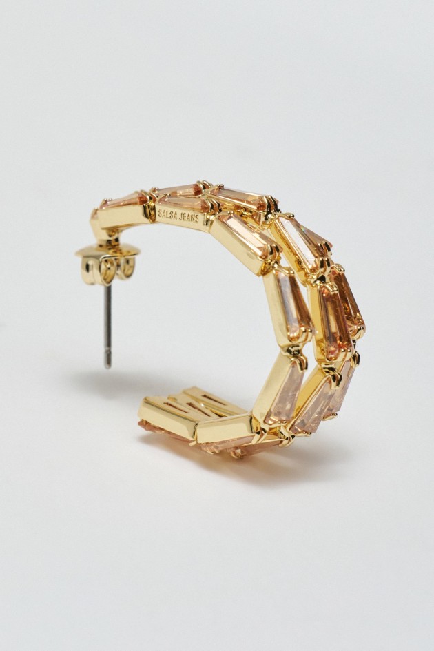 BRINCOS TIPO ARGOLA COM CRISTAIS