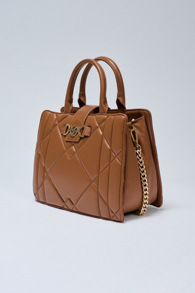 PADDED TOTE BAG LEATHER EFFECT