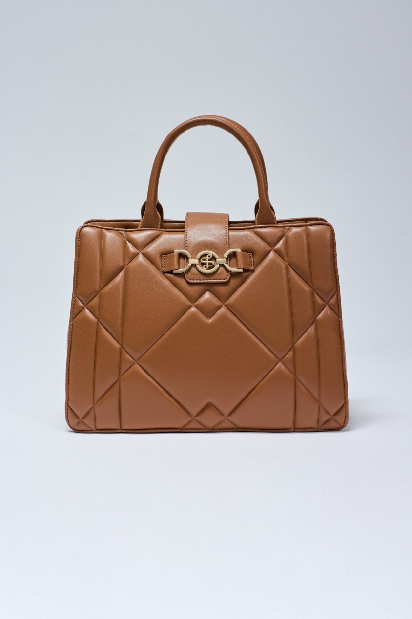 GEPOLSTERTE TOTE BAG LEDER EFFEKT