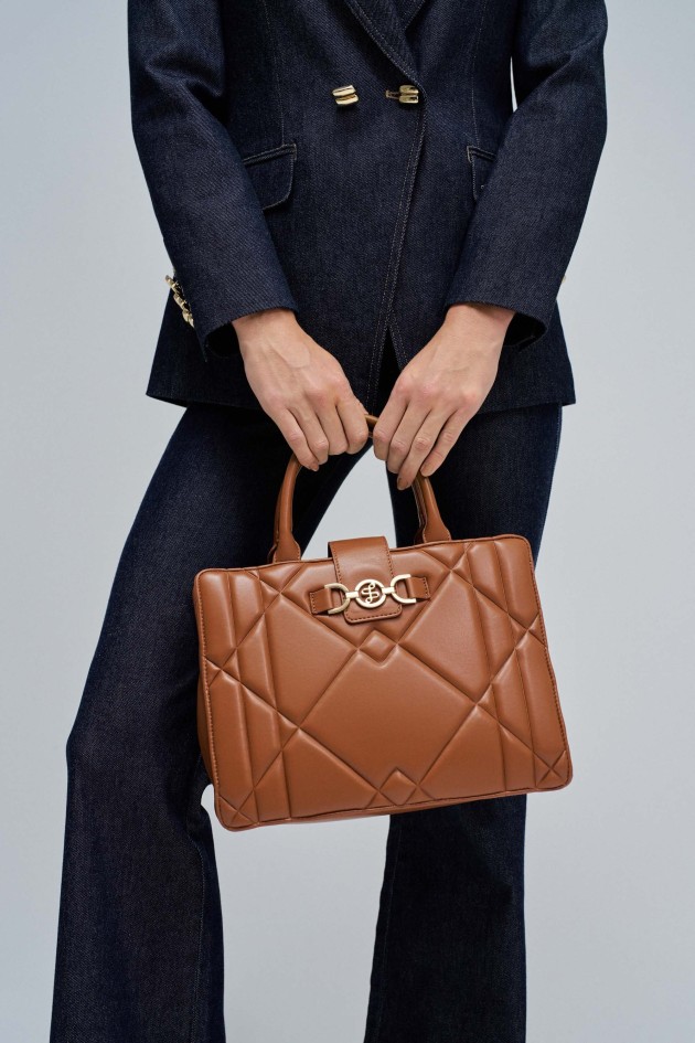 PADDED TOTE BAG LEATHER EFFECT