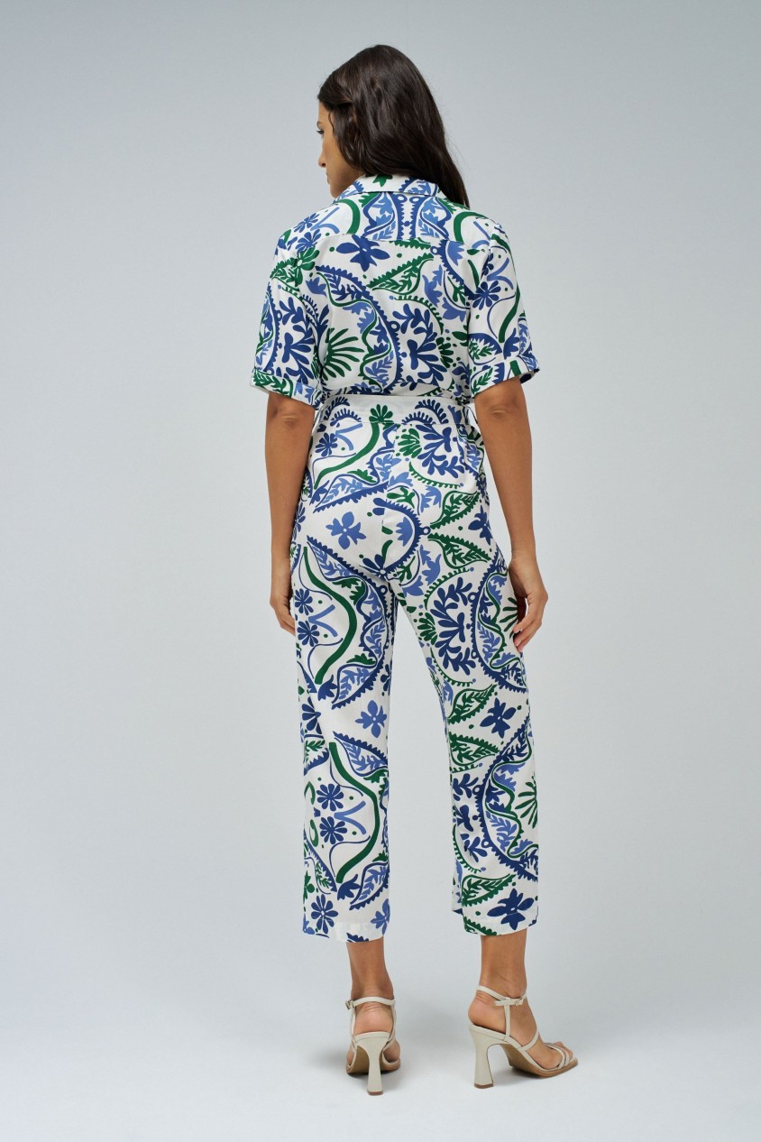 FLORAL SHIRT JUMPSUIT