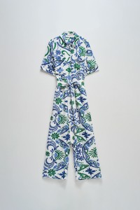 HEMDBLUSEN-OVERALL MIT BLUMENMUSTER