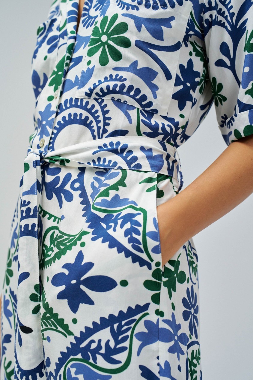 FLORAL SHIRT JUMPSUIT