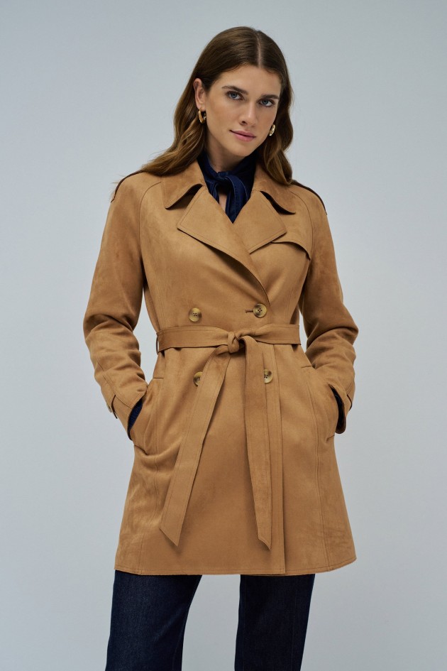 SUEDE TRENCH COAT