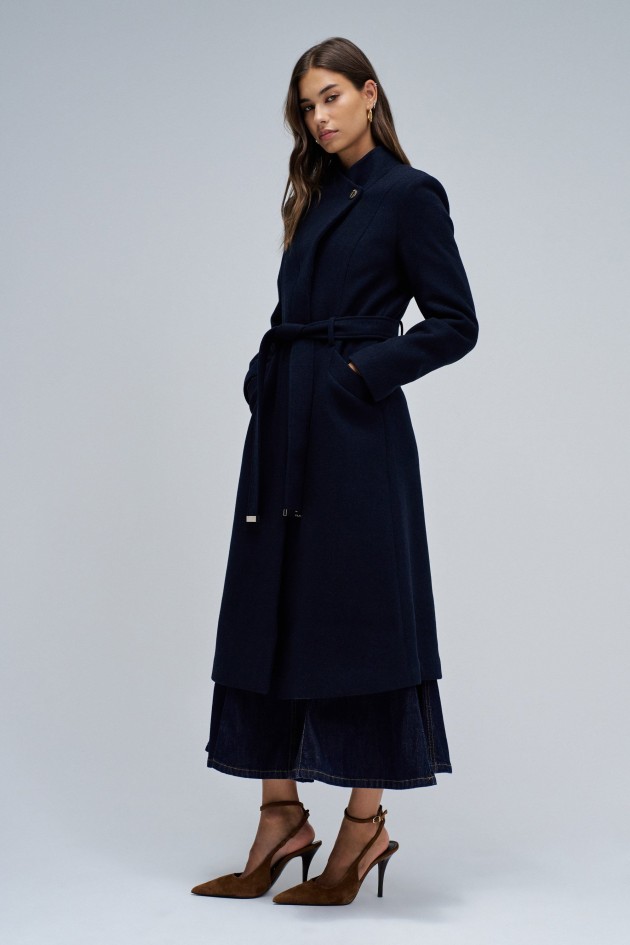 GRACE LONG WOOLLEN COAT WITH BELT