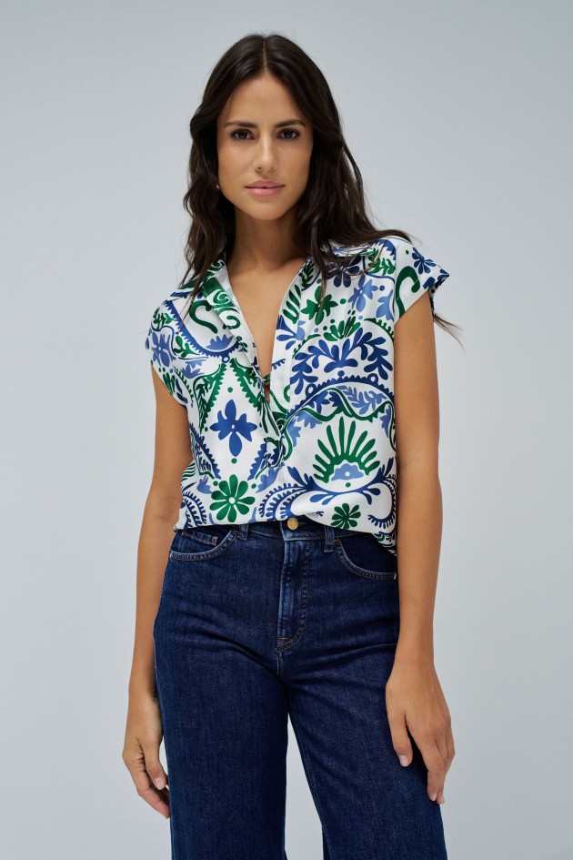 BLUSE MIT BLUMENMUSTER