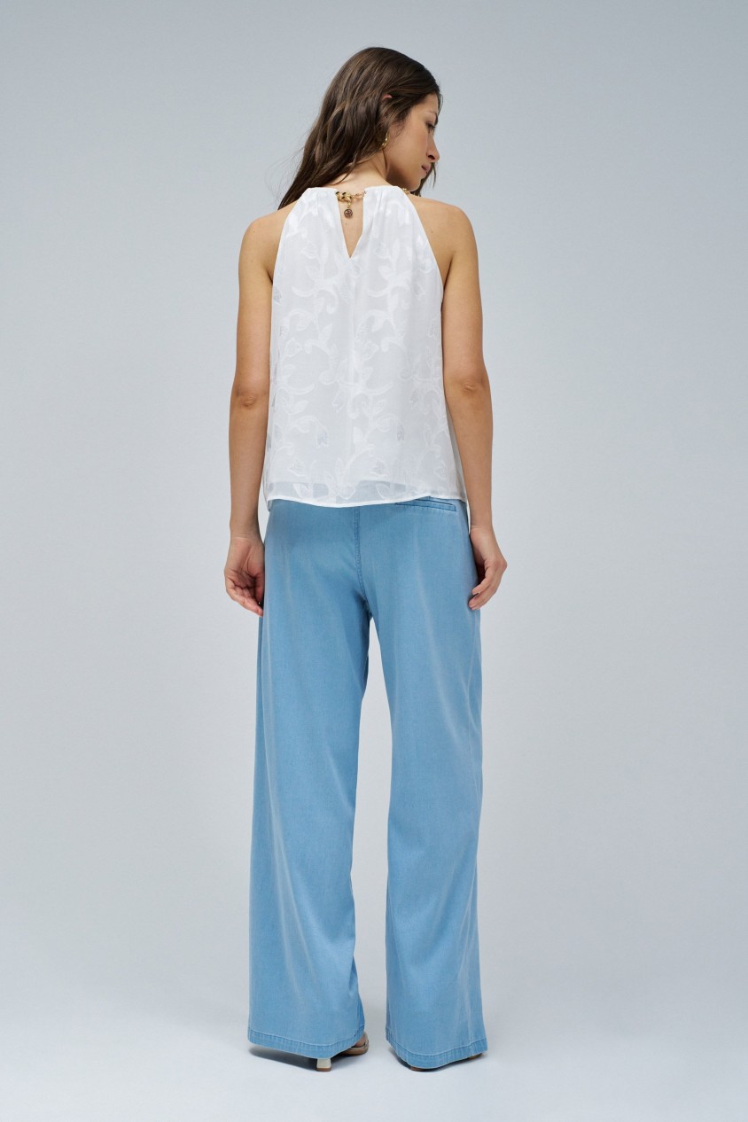 TOP MIT JACQUARD-STICKEREI