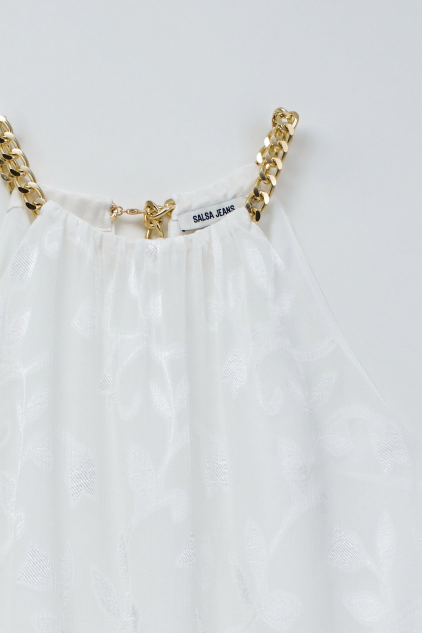 TOP MIT JACQUARD-STICKEREI