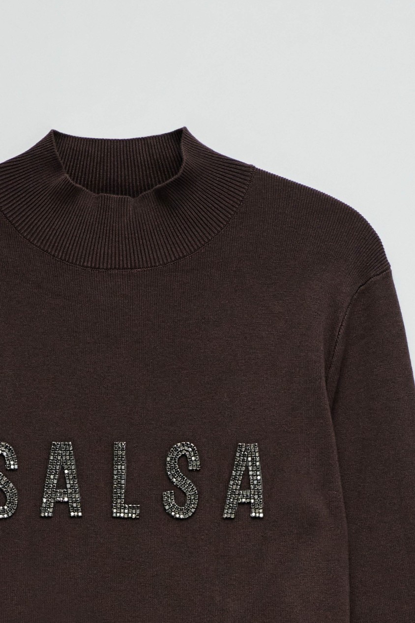 RIPPENSTRICKPULLOVER MIT BRANDING