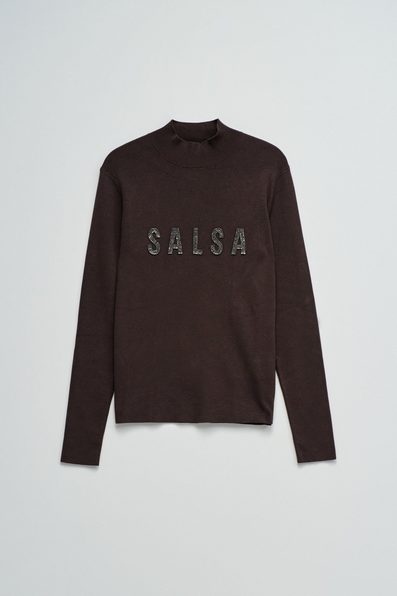 RIPPENSTRICKPULLOVER MIT BRANDING