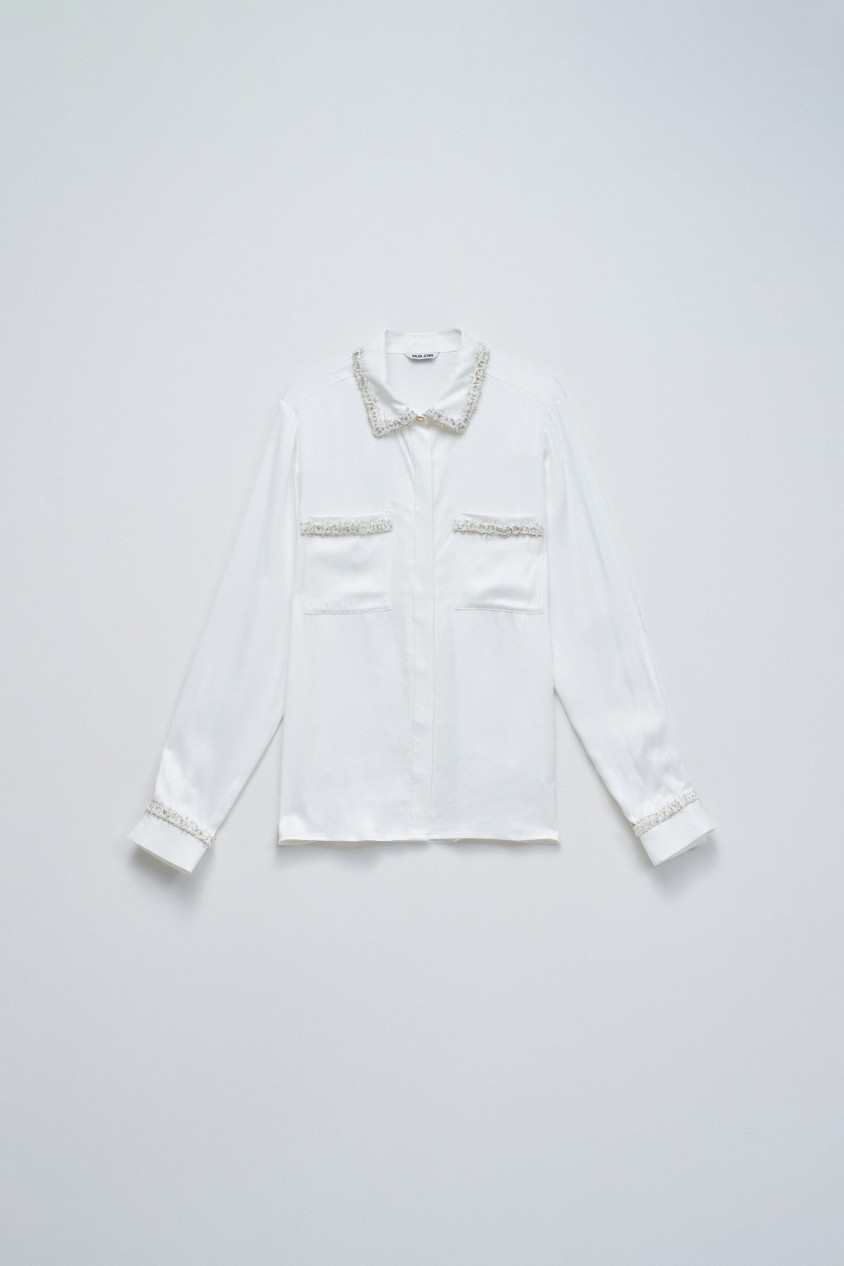 CHEMISE EN TWEED SATINÉ