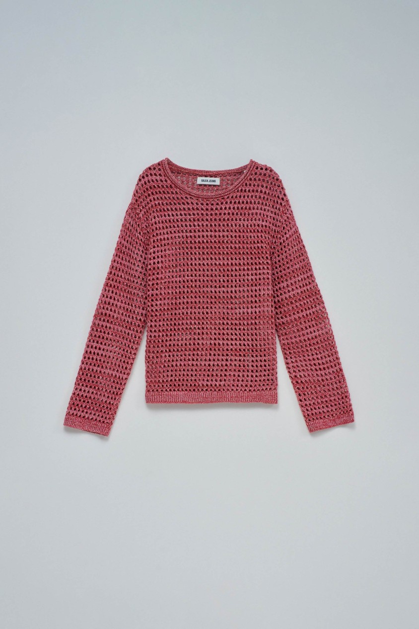 STRICKPULLOVER MIT GLANZ