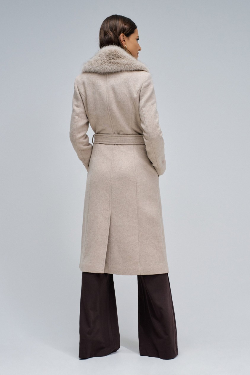GRACE LONG WOOLLEN COAT WITH FUR
