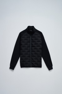 PADDED COAT WITH MIXED MATERIALS