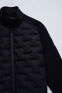 PADDED COAT WITH MIXED MATERIALS