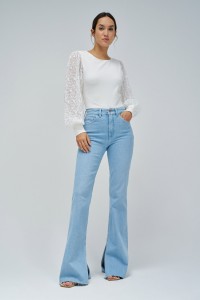 SWEATER WITH SLEEVES IN ENGLISH EMBROIDERY