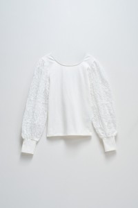 SWEATER WITH SLEEVES IN ENGLISH EMBROIDERY