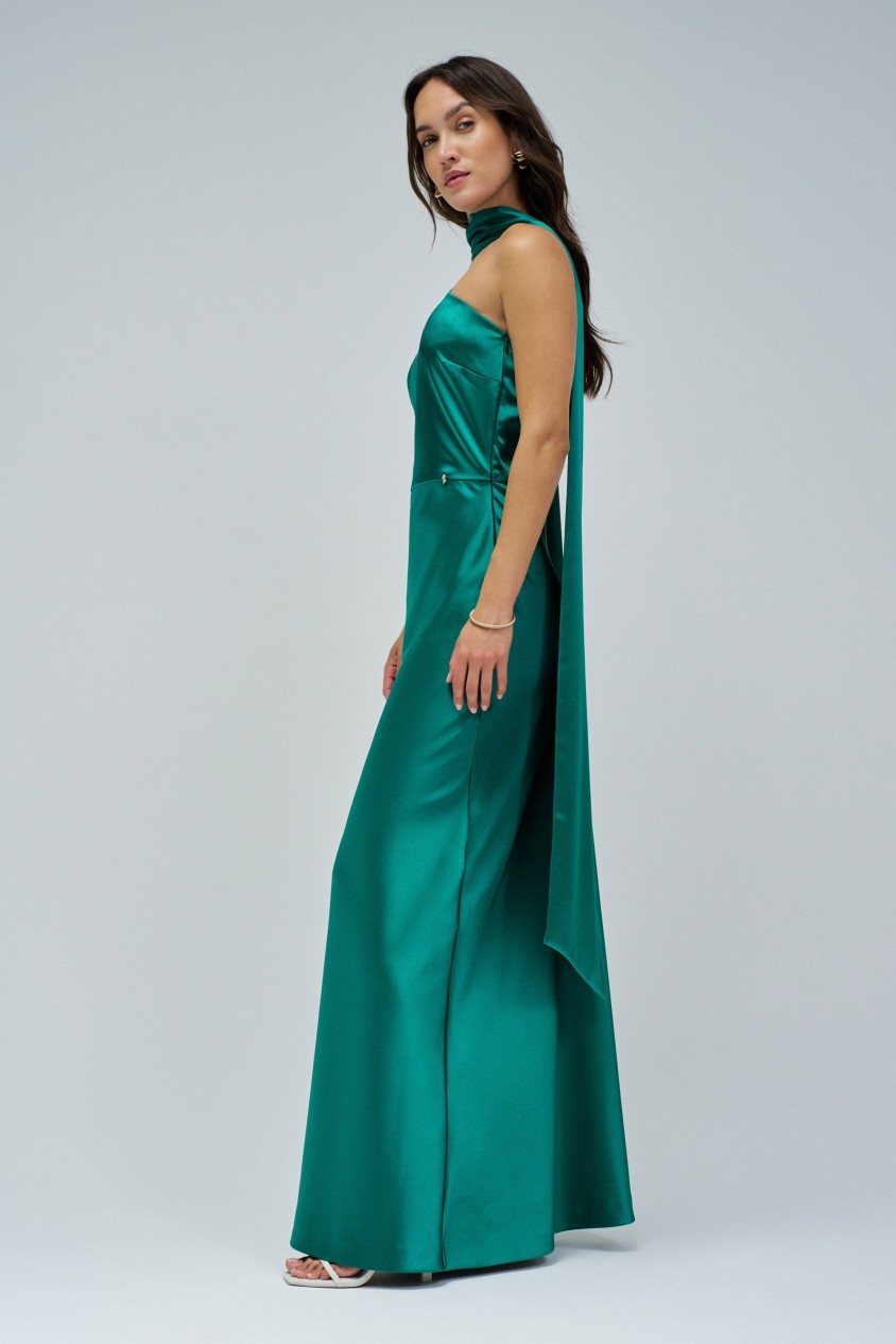 slim fit dress slacks Cartagena High-Low Asymmetric Salsa Dress Forest Green– Selfie Leslie main image 0
