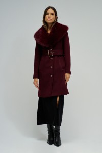 WOOL COAT WITH FUR