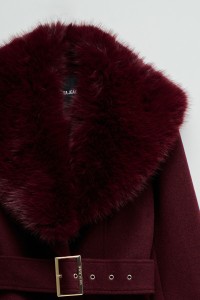 WOOL COAT WITH FUR