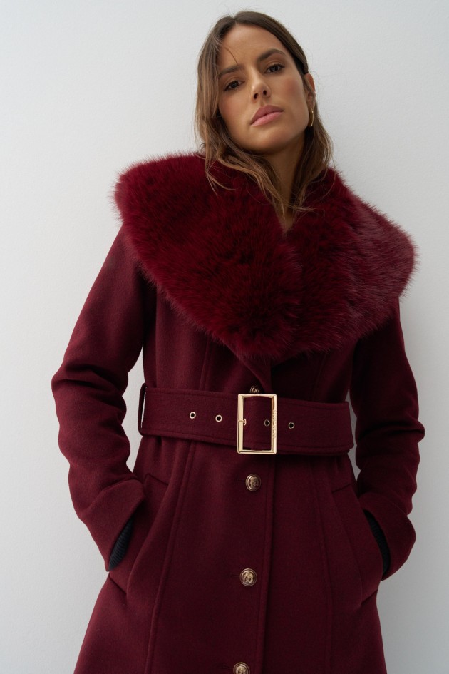 WOOL COAT WITH FUR
