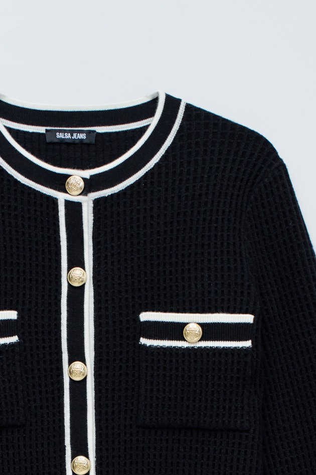 CARDIGAN COM BOTÕES DOURADOS