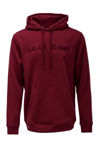 OUTLET HOODIE FLEECE B, DARK RED V1, XXL