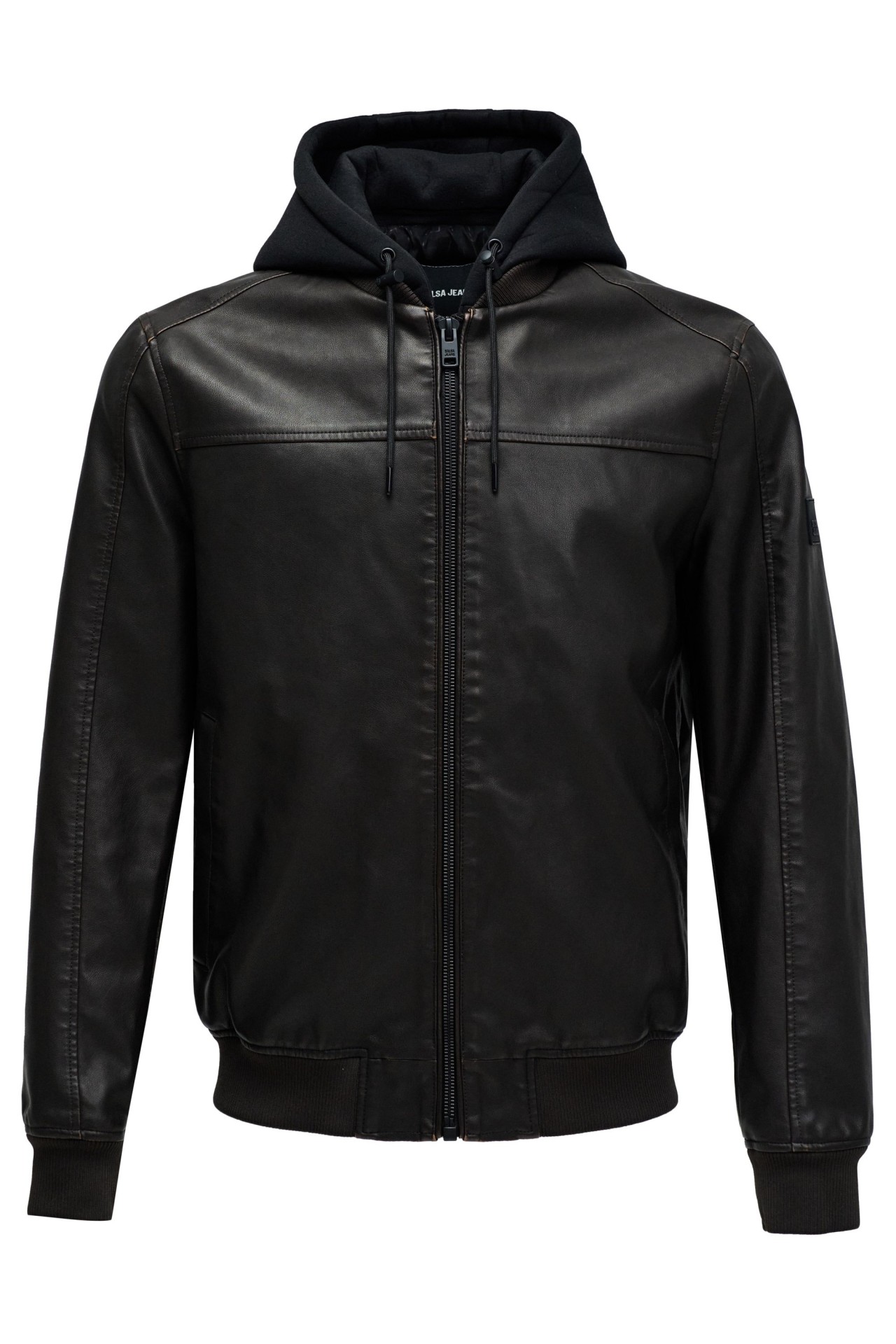 OUTLET PU BOMBER W HOO, DARK BROWN, XXL