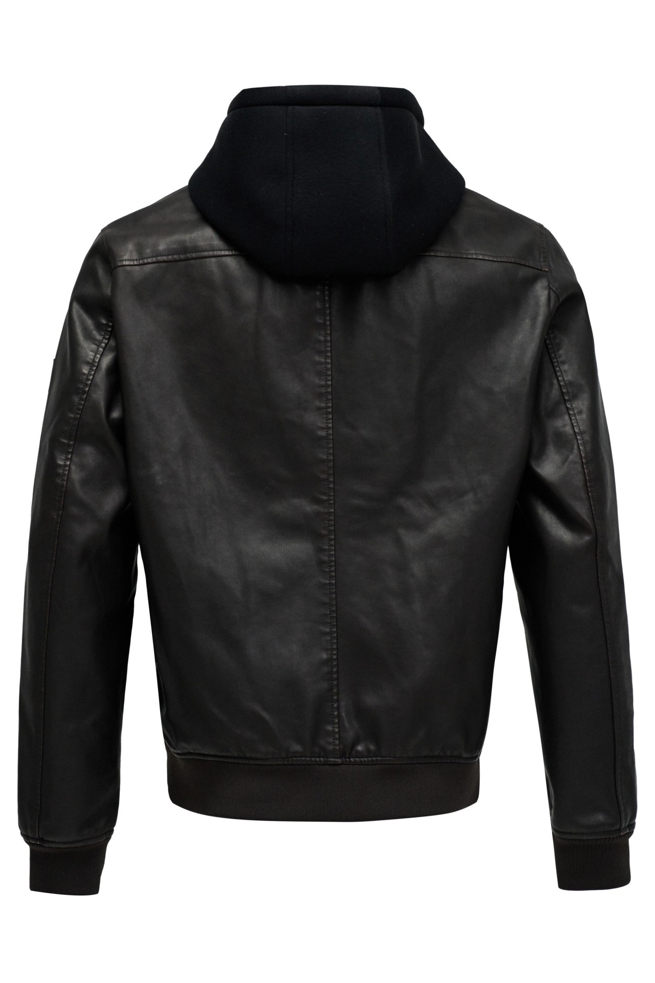 OUTLET PU BOMBER W HOO, DARK BROWN, XXL