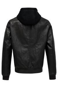 OUTLET PU BOMBER W HOO, DARK BROWN, XXL