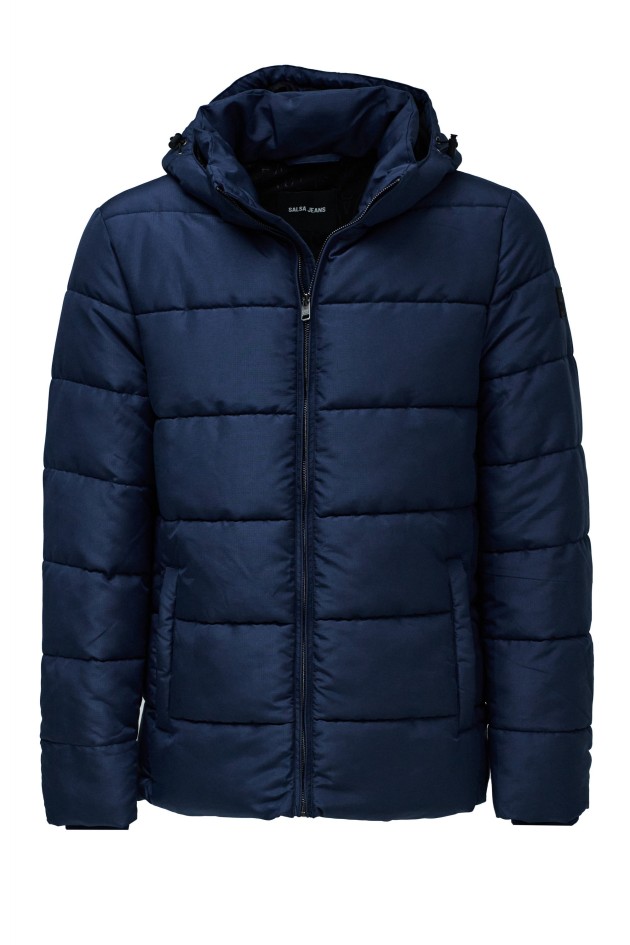OUTLET NYLON HOOD PUFFER, DARK BLUE, XXL
