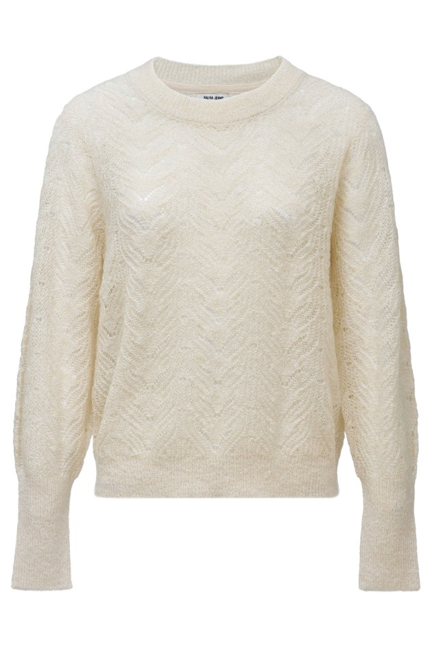 OUTLET SWEATER W LURE, LIGHT BEIGE, XXL
